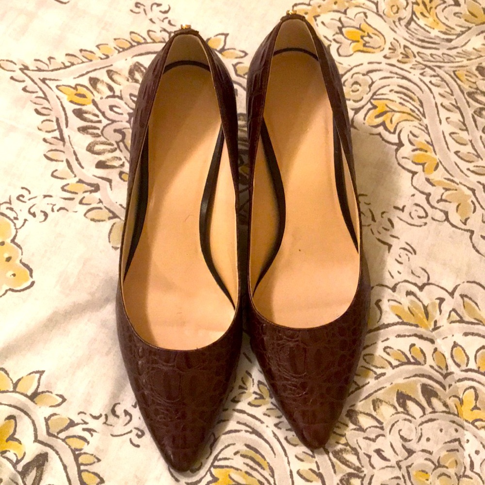 Brown Croc Cole Haan Pumps